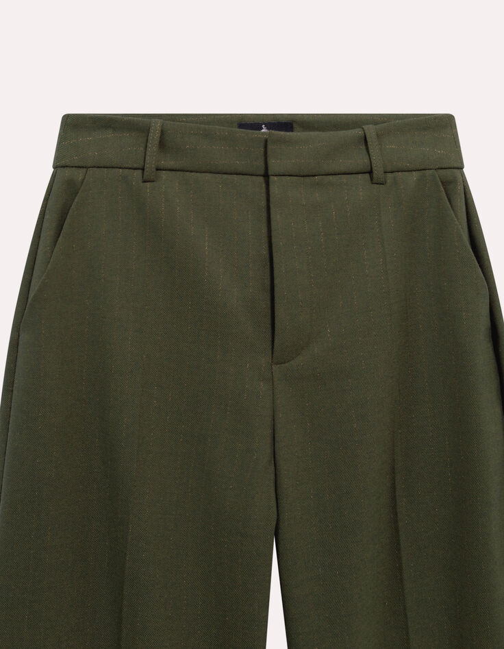 PICO - Pantalon de tailleur kaki rayures tennis lurex-2