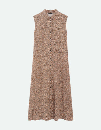 ROXY - Robe chemise longue sand à imprimé mini girafon-4