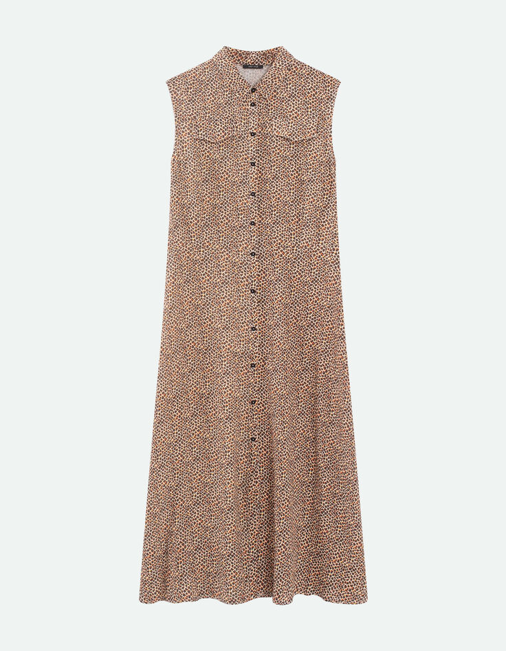 ROXY - Robe chemise longue sand à imprimé mini girafon-4