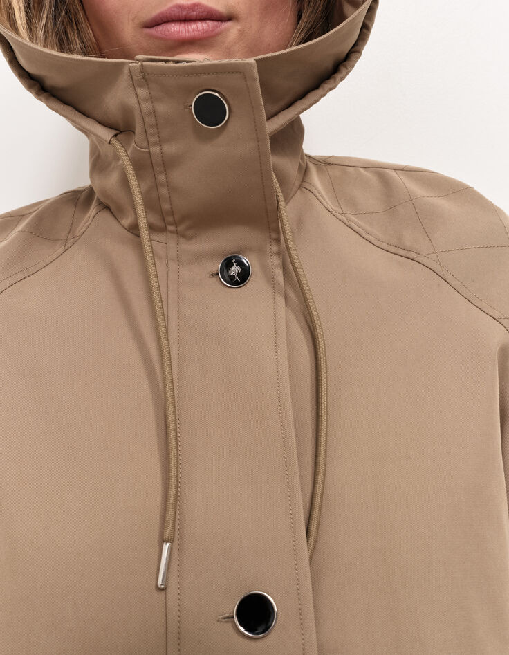 DYMAS - Parka courte almond avec zips c&ocirc;t&eacute;s-2