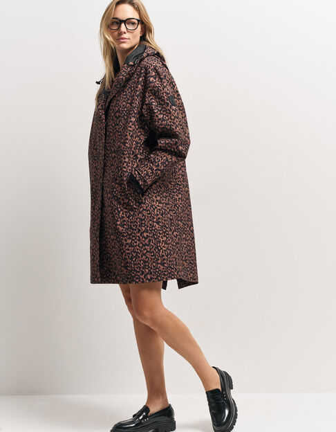 DODA - Parka noire imprimé léopard - One Step