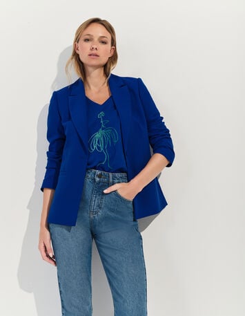 VOLTA - Veste de blazer bleu électrique polyester recyclé -3