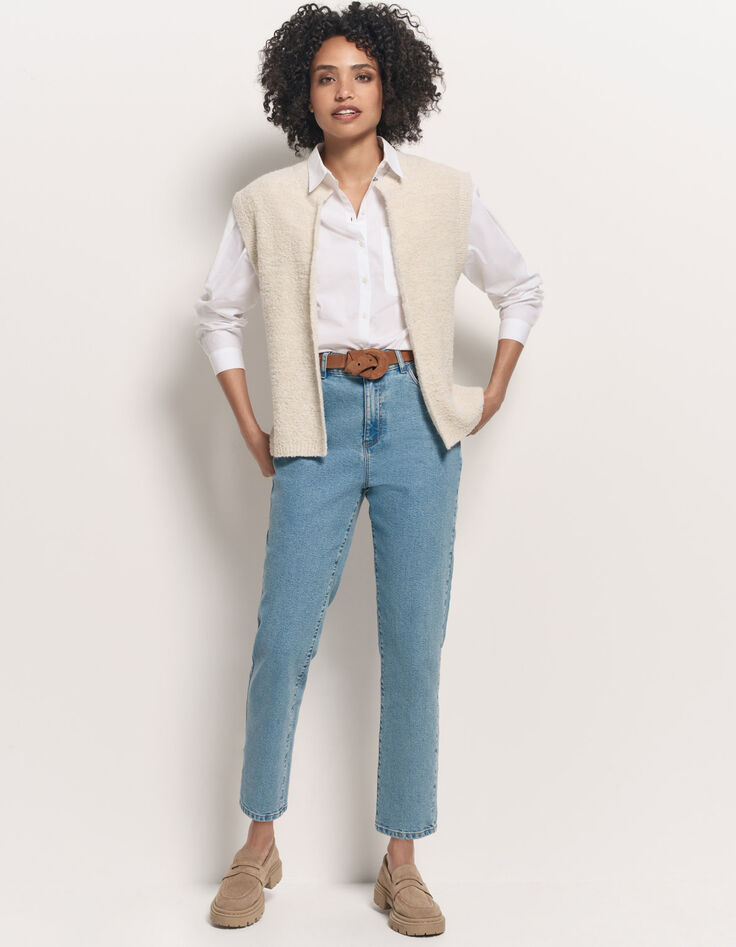 TESSA - Cardigan blanc sans manches tricot lurex -4 TESSA - Cardigan blanc sans manches tricot lurex -4