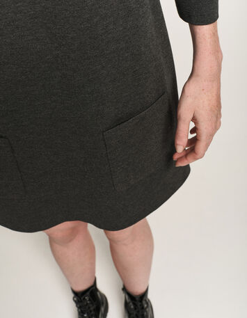 ROBBY - Robe grise maille Milano-4