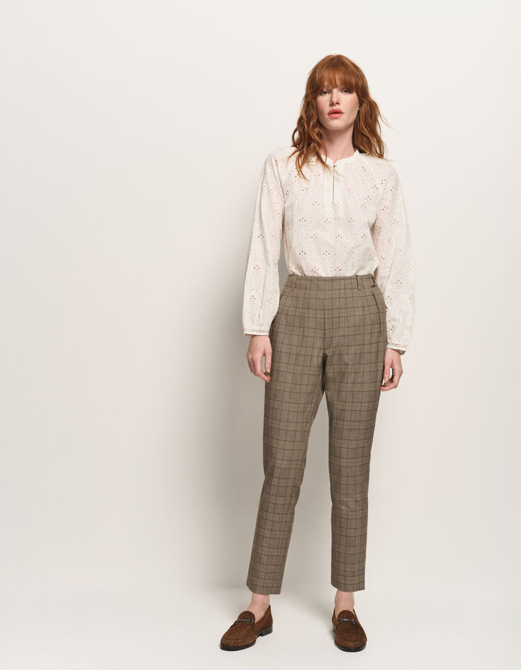 COLOMBE - Blouse écrue coton bio broderies all over-2