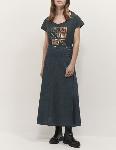 JACA - Jupe longue sycamore à imprimé léopard d'hiver - One Step