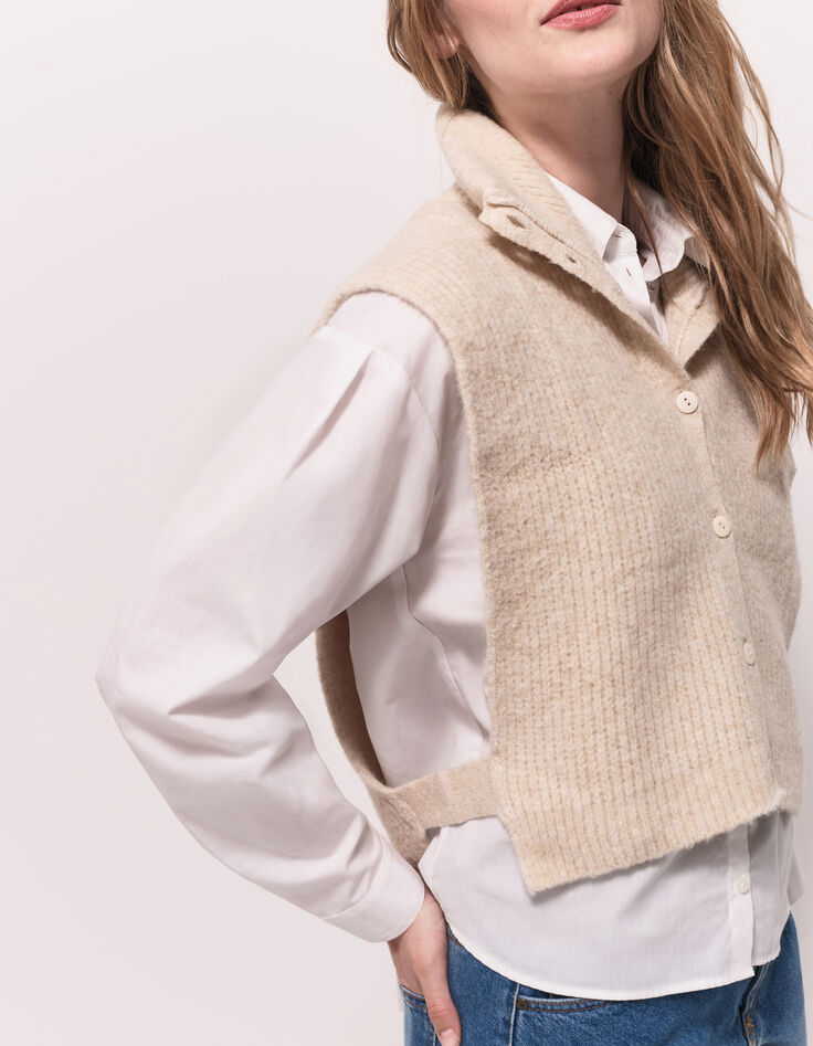 ANGIE - Col camionneur écru en tricot-5