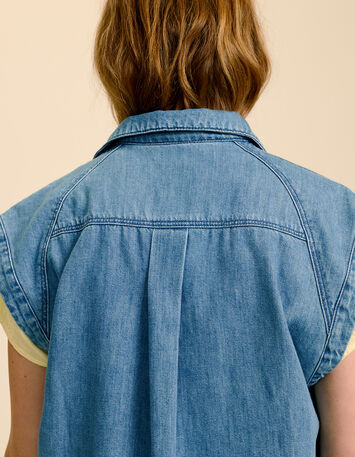 DUKE - Blouson en jean bleu sans manches-3