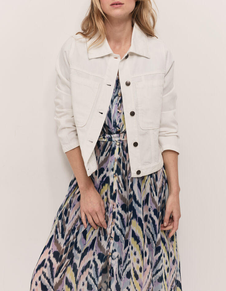 DESIGN - Veste en jean ivoire-1 DESIGN - Veste en jean ivoire-1