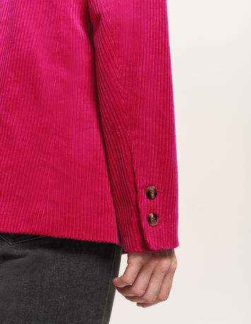 VACANCY - Veste de tailleur rose velours côtelé-6