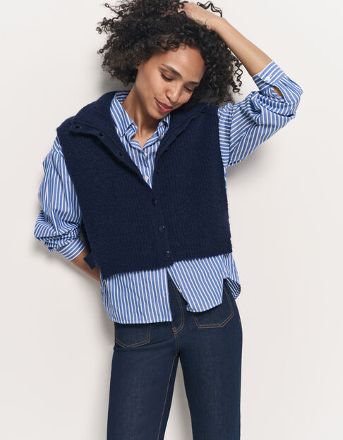 ANGIE - Col camionneur marine en tricot - One Step
