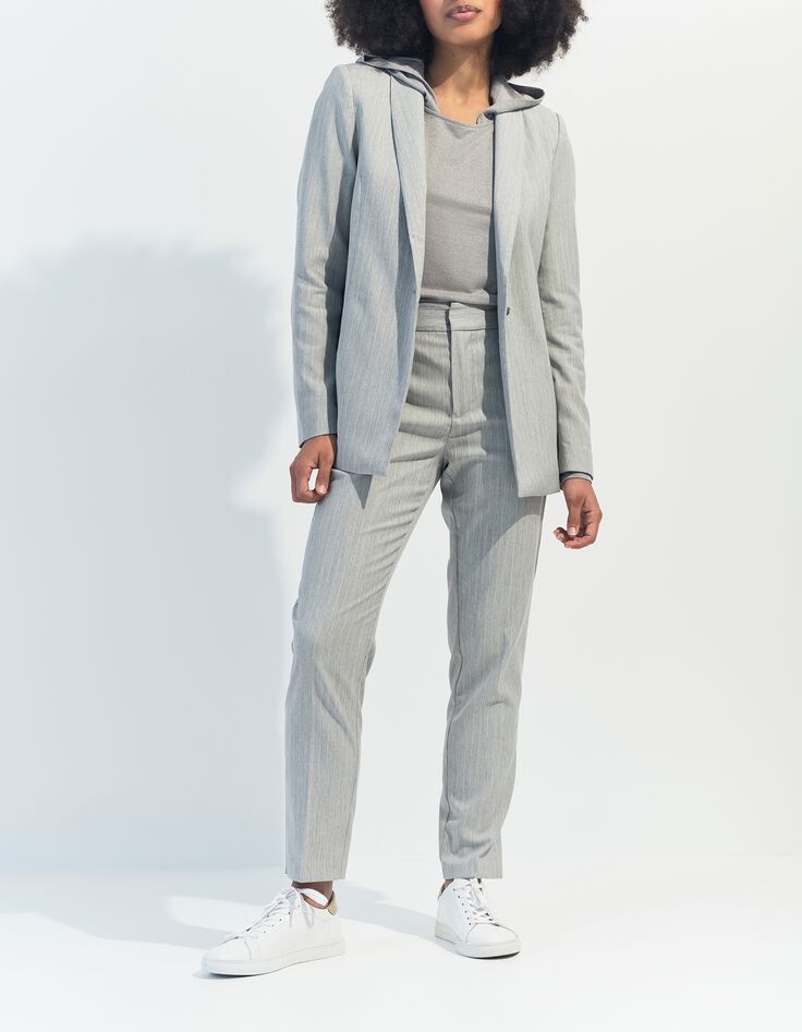 VASCO - Veste de costume grise rayures tennis -7