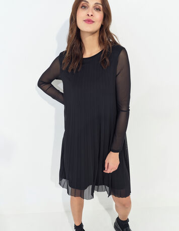 ROMA - Robe noire plissée -2