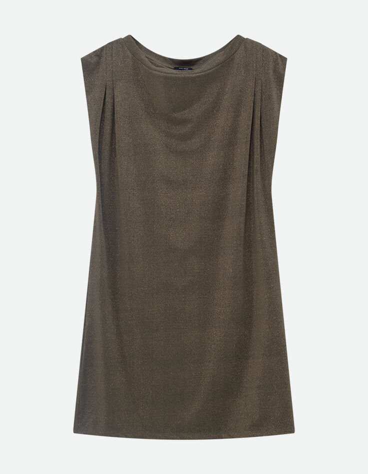 REGINA - Robe kaki maille iris&eacute;e -5