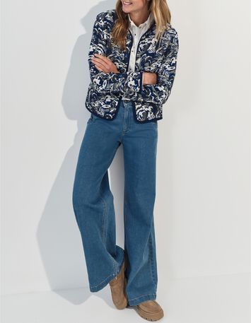 DORES - Blouson r&eacute;versible &eacute;crue jacquard motif &eacute;cume-5