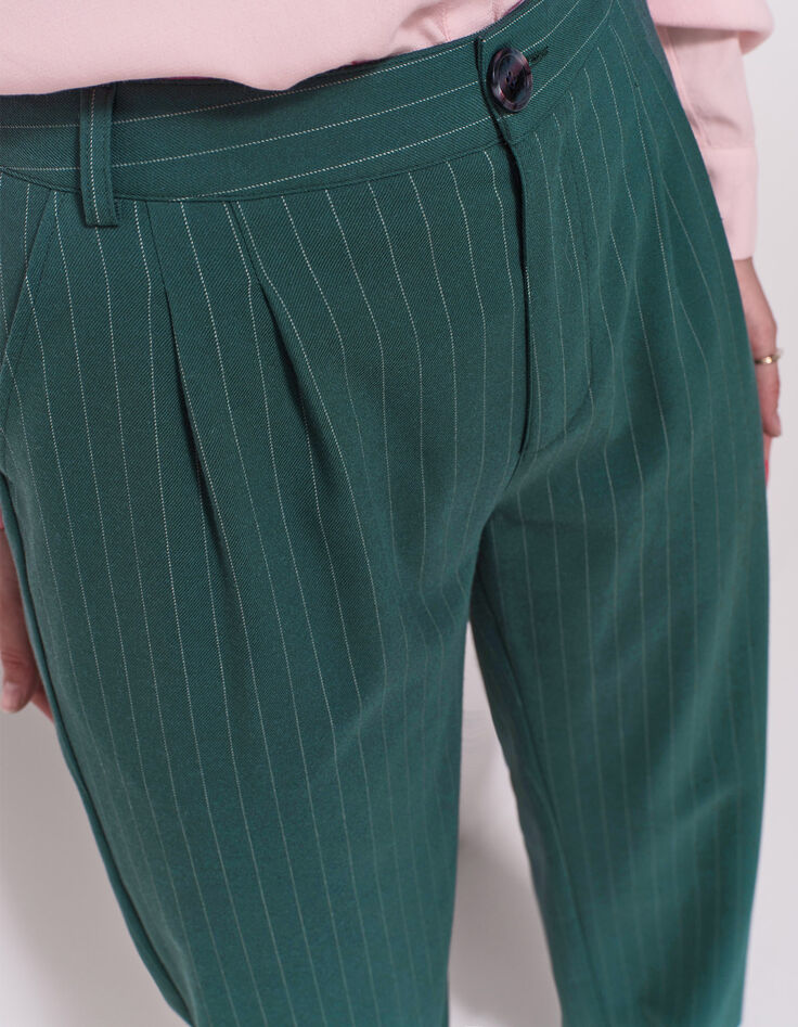 PALMA - Pantalon de costume vert motif rayures tennis-4 PALMA - Pantalon de costume vert motif rayures tennis-4