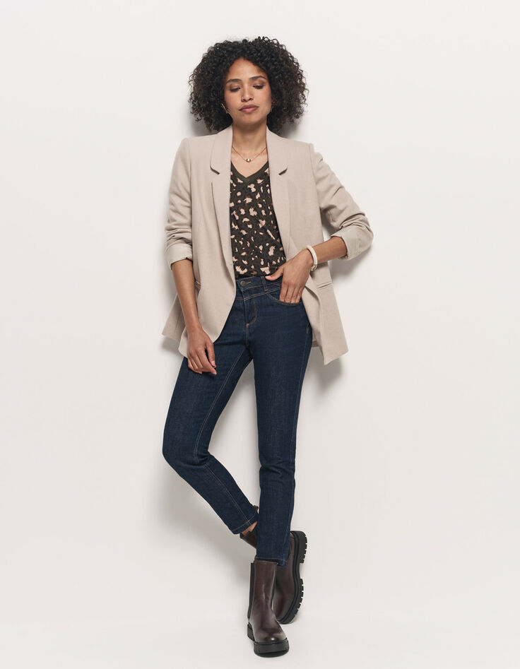 MADIAN - T-shirt kaki coton bio imprimé tachiste animalier-2