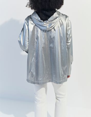 DUARTE - Parka argent&eacute;e &agrave; capuche -3