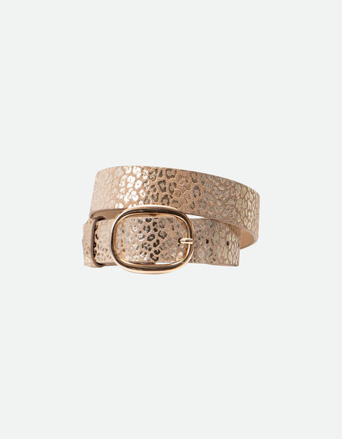 ALCAZAR - Ceinture beige cuir certifié effet léopard  - One Step
