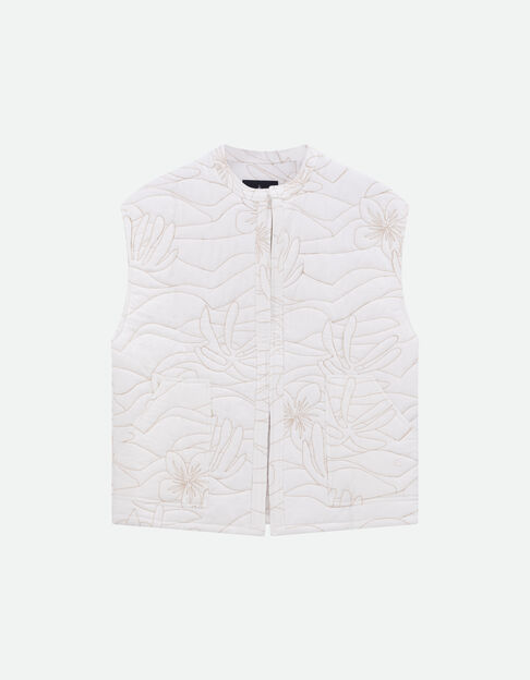 DOCE - Blouson blanc sans manches matelassé et brodé  - One Step