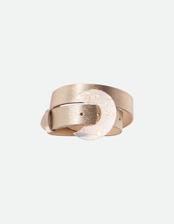 AMOR - Corps de ceinture doré cuir certifié embossé-1