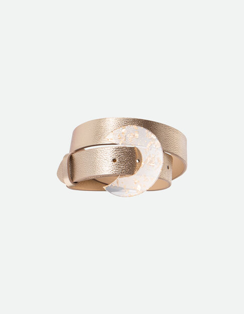 AMOR - Corps de ceinture doré cuir certifié embossé - One Step