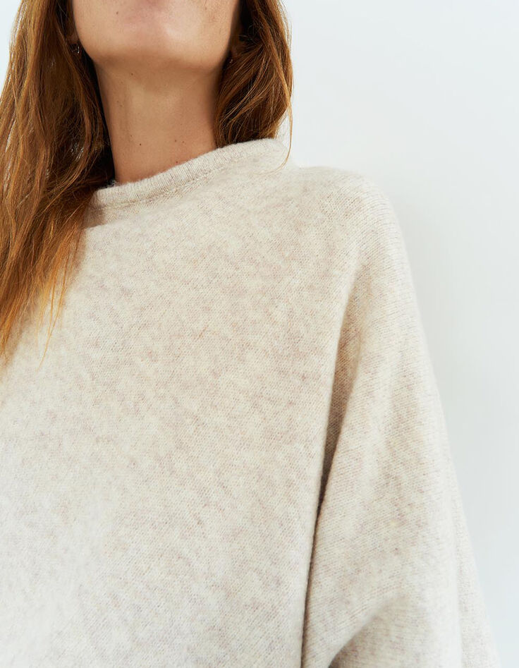 ALAMO - Poncho ivoire en tricot-3