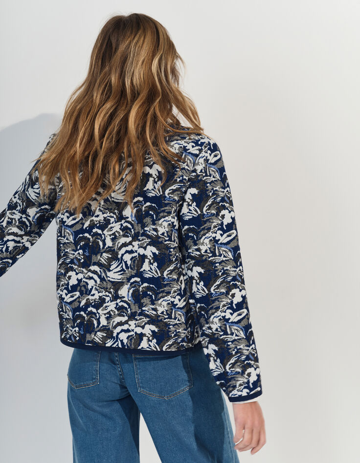 DORES - Blouson réversible écrue jacquard motif écume-4