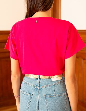 MILLET - T-shirt rose broderies logo -2