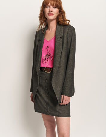 VIGG - Veste de costume grise boutonnage asymétrique-5