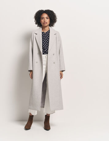 DWAIN - Manteau long gris zippé-7