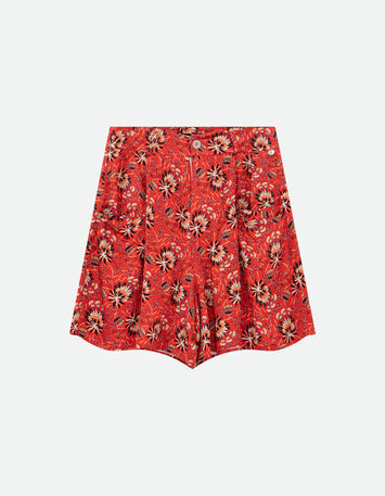 PILAR - Short orange imprimé floral d'été -5