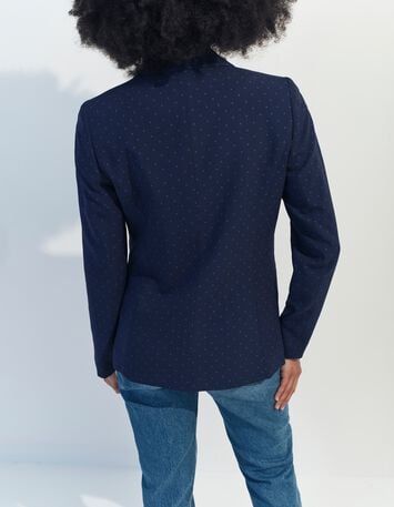 VINNY - Veste de costume bleue imprim&eacute; minimaliste carr&eacute;s-5