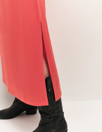 RIVO - Robe longue corail maille effet deep dye-3