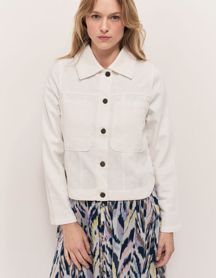DESIGN - Veste en jean ivoire-4