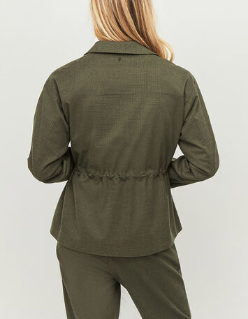 VIXEN - Veste de costume kaki à motif pied-de-puce-3