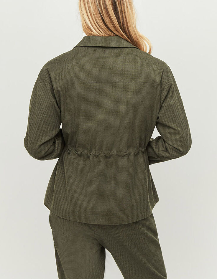 VIXEN - Veste de costume kaki à motif pied-de-puce-3