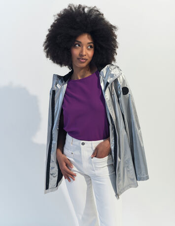MARIA - T-shirt violet maille -6