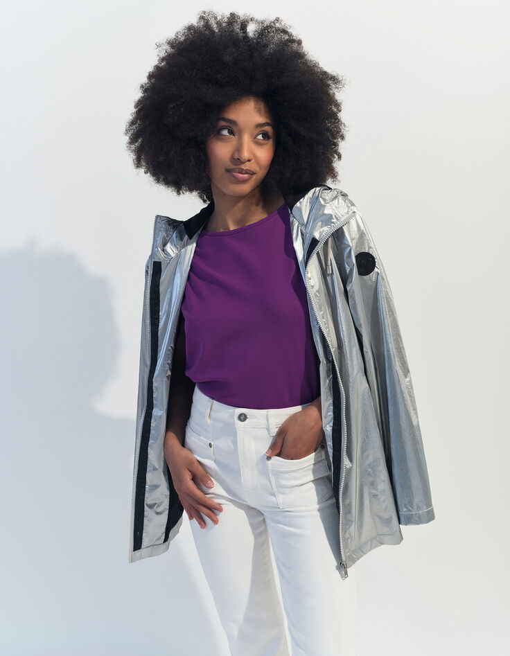 MARIA - T-shirt violet maille -6