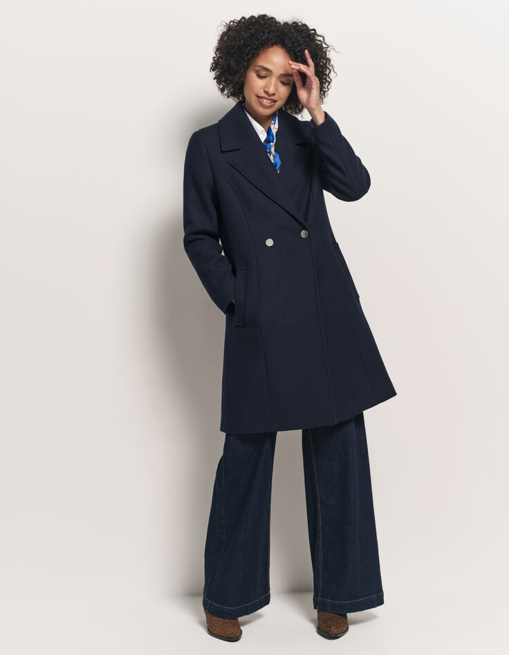 DEANA - Manteau marine drap de laine-2 DEANA - Manteau marine drap de laine-2