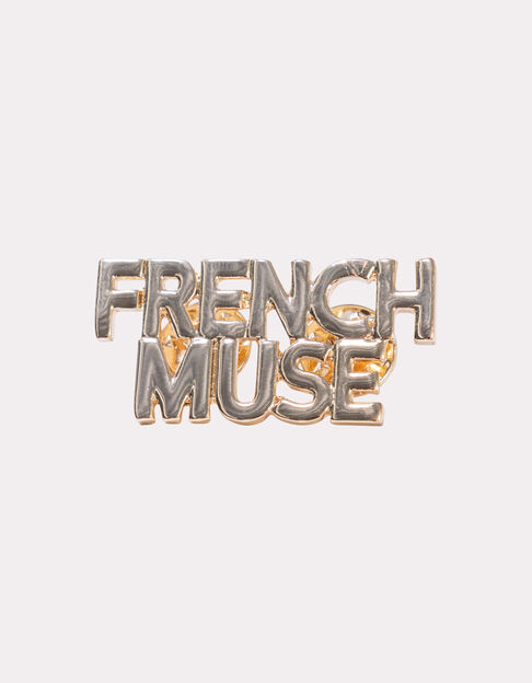 AMUSE - Broche message métal jaune  - One Step