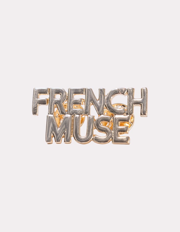AMUSE - Broche message métal jaune -1 AMUSE - Broche message métal jaune -1