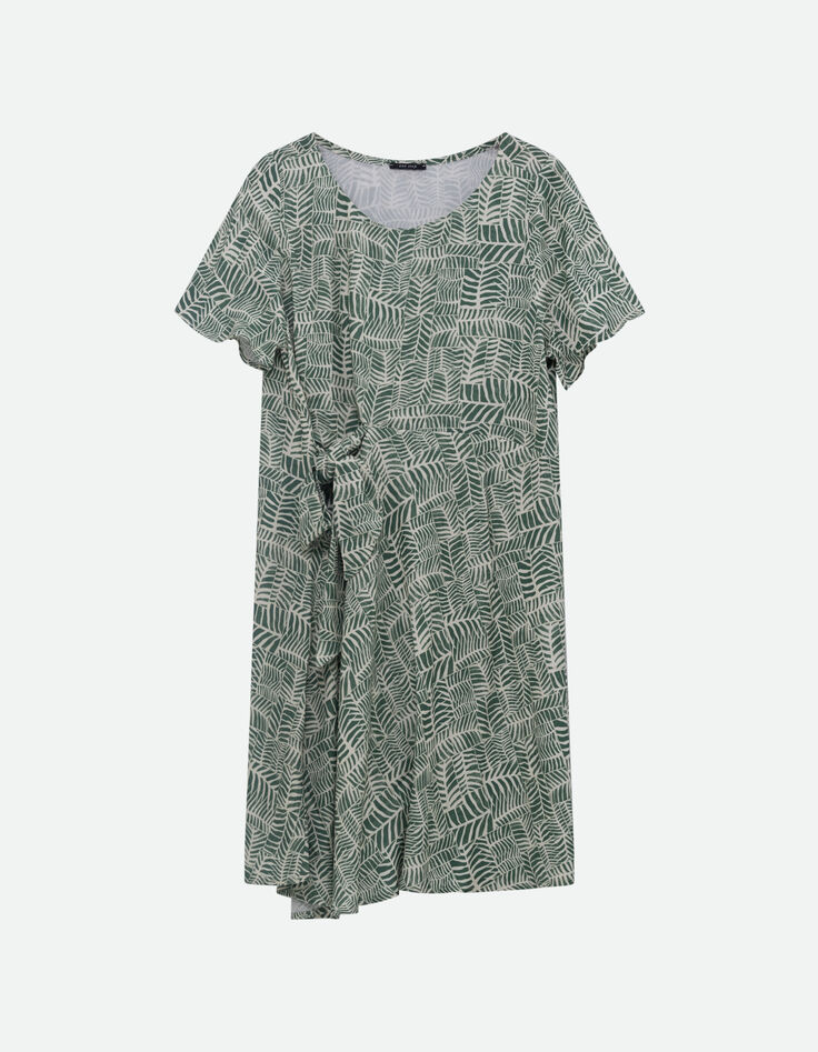 RAMI - Robe verte imprim&eacute; tropical chic -5