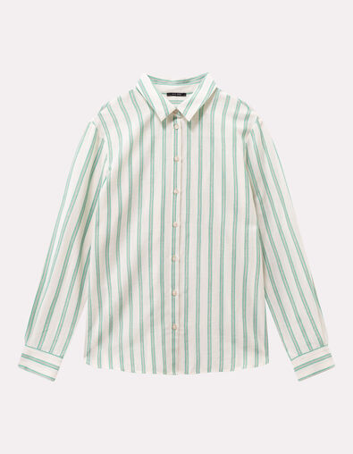 COLBY - Chemise rayures vertes fantaisie - One Step