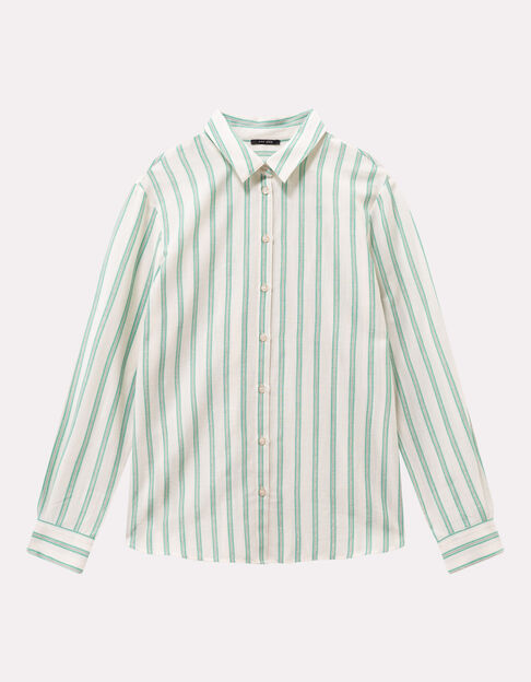 COLBY - Chemise rayures vertes fantaisie - One Step