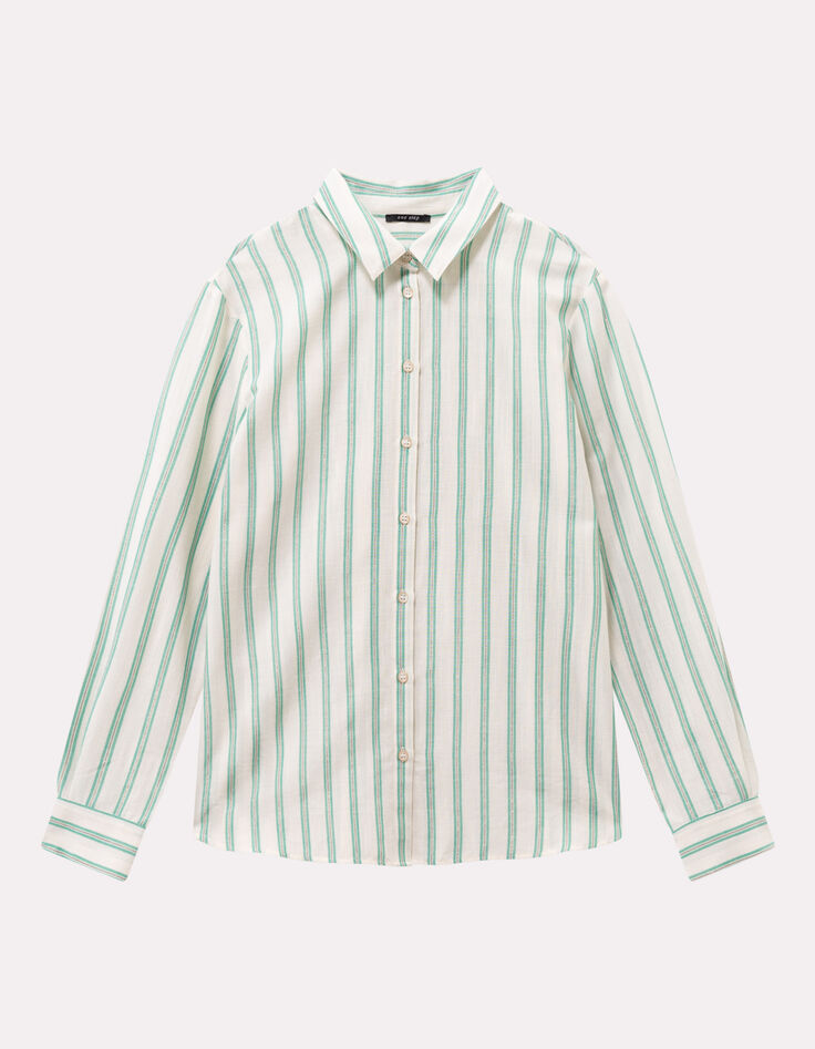 COLBY - Chemise rayures vertes fantaisie-6