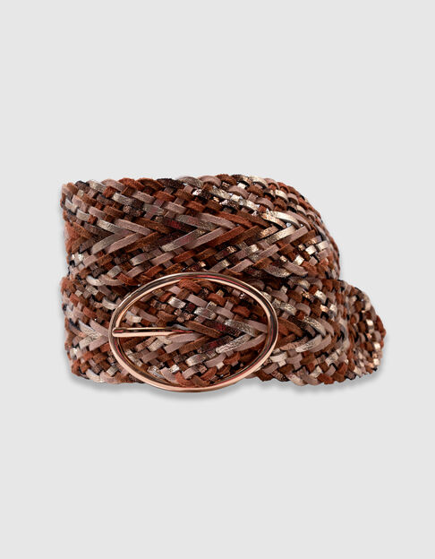 AYMIA - Ceinture dorée mix cuirs tressés certifiés  - One Step