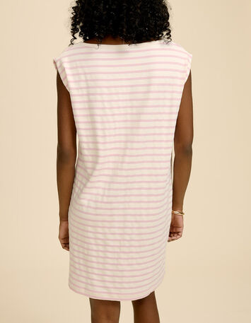 REFLEX - Robe écrue à rayures couleur-3
