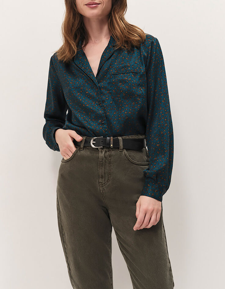 CHANEZ - Chemise sycamore à imprimé léopard d'hiver-1