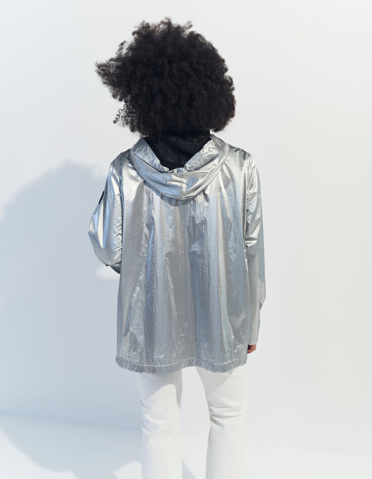DUARTE - Parka argentée à capuche -3